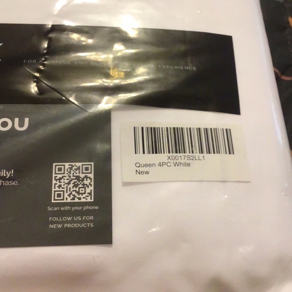 NWT, QUEEN SHEET SET, WHITE COTTON, 4 piece set never opened,CGK LINENS - Picture 4 of 5
